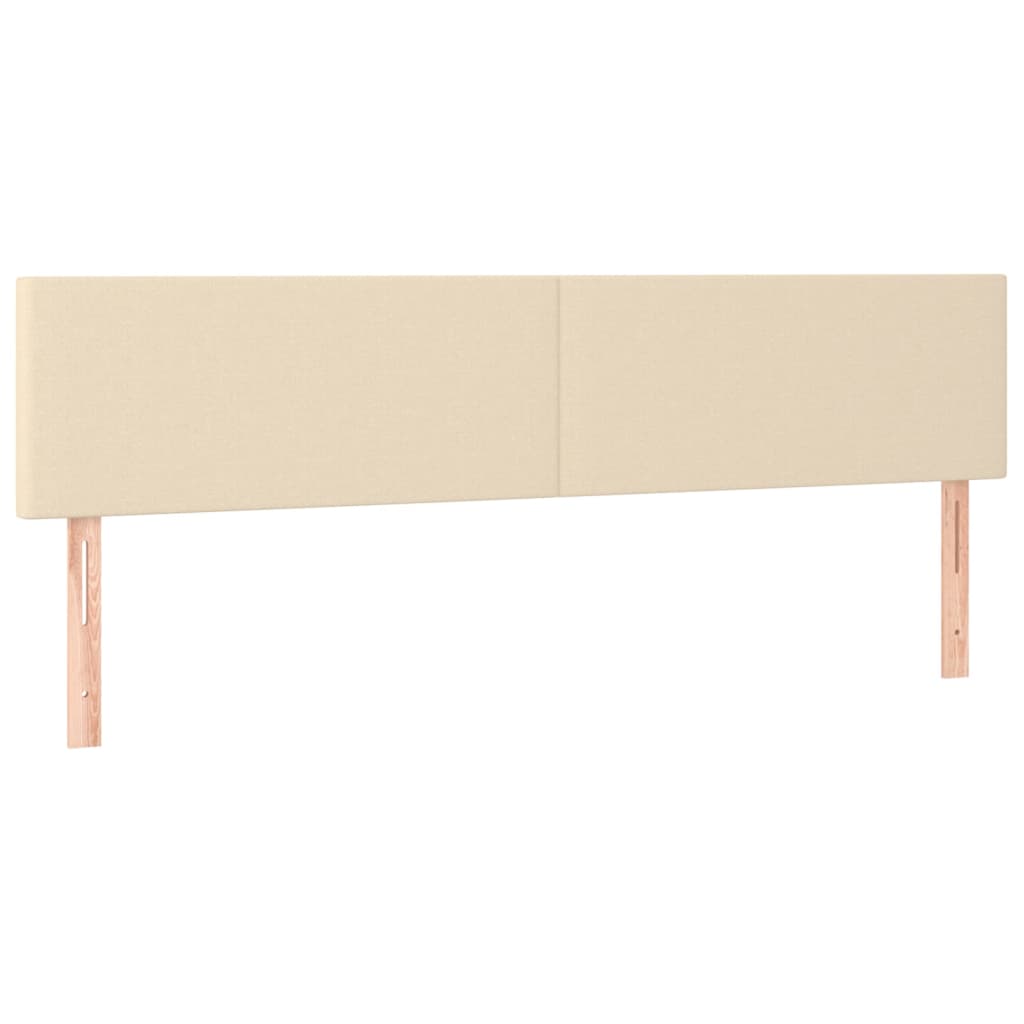 sengegavle 160x5x78/88 cm stof cremefarvet
