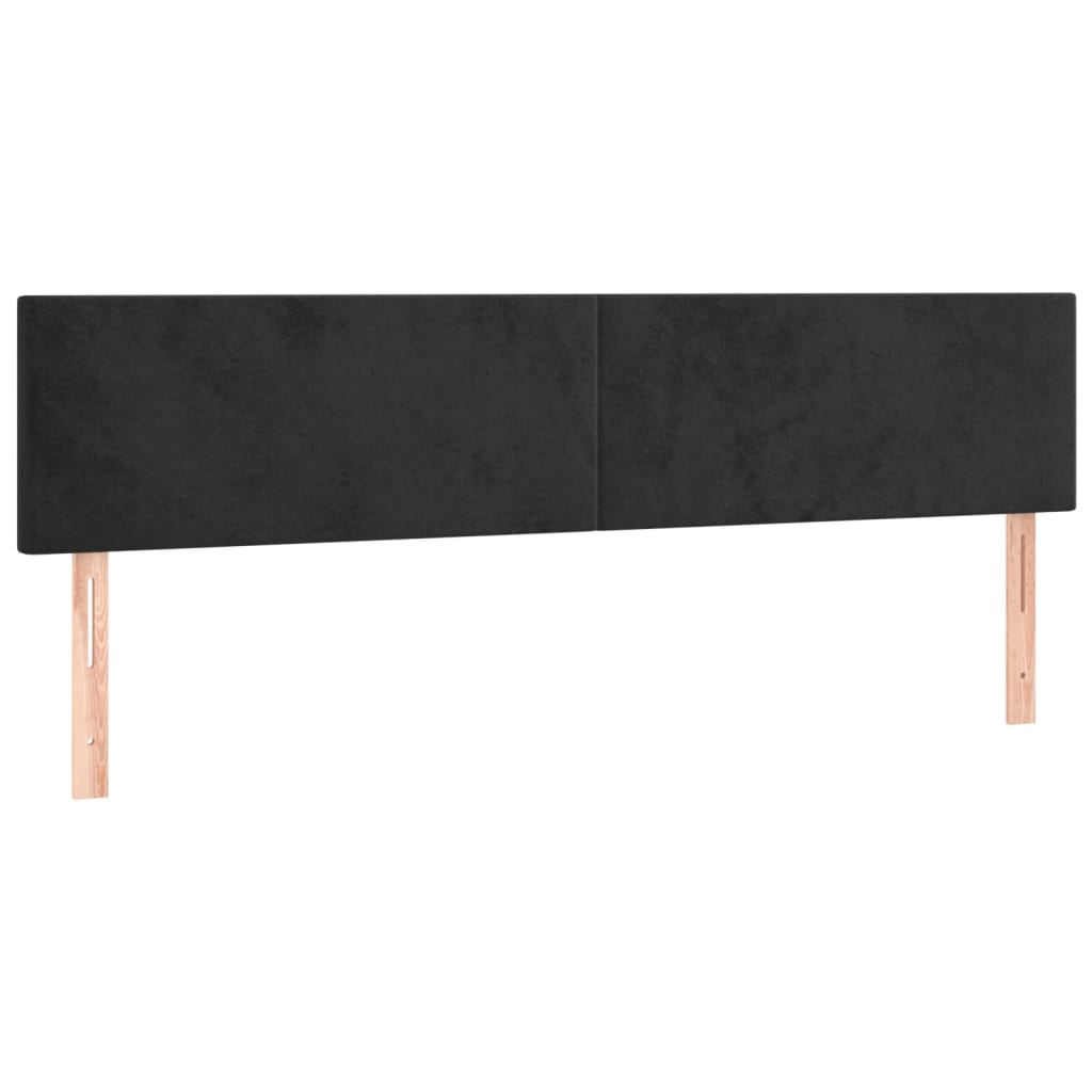 sengegavle 160x5x78/88 cm fløjl sort