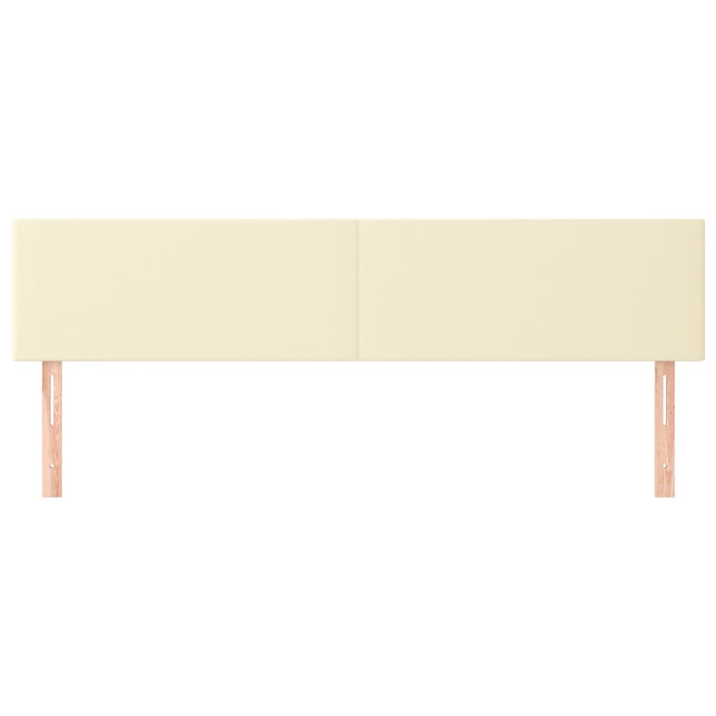 sengegavle 180x5x78/88 cm kunstlæder cremefarvet