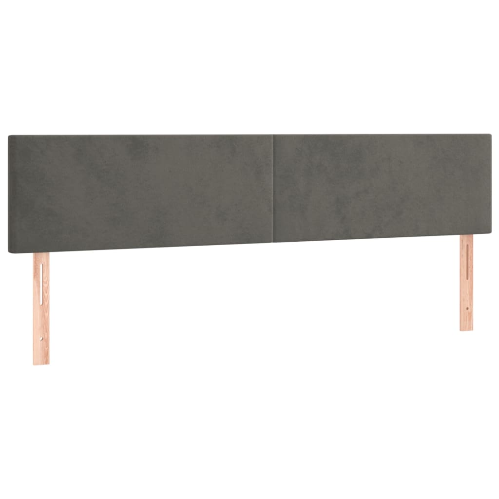 sengegavle 180x5x78/88 cm fløjl mørkegrå