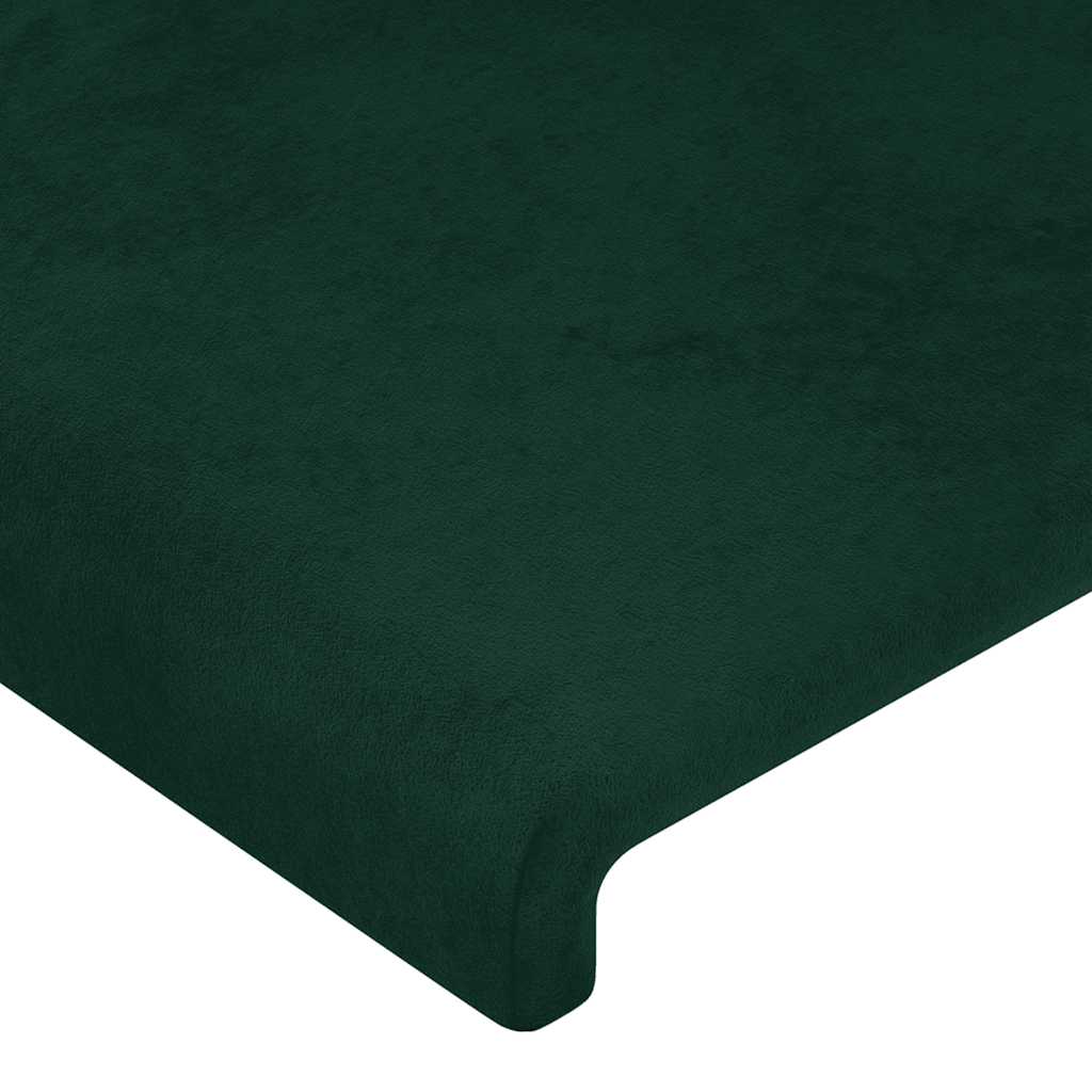 sengegavle 180x5x78/88 cm fløjl mørkegrøn