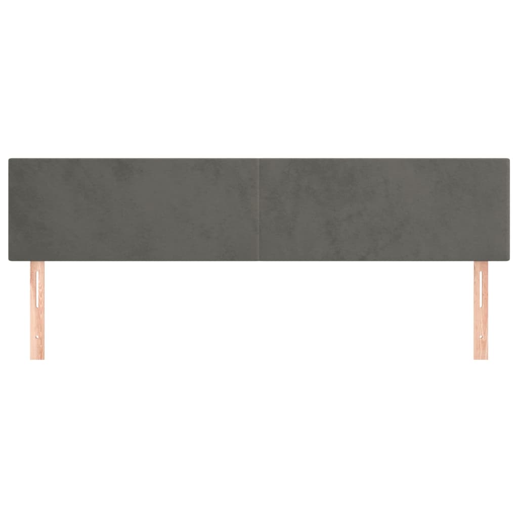 sengegavle 200x5x78/88 cm fløjl mørkegrå