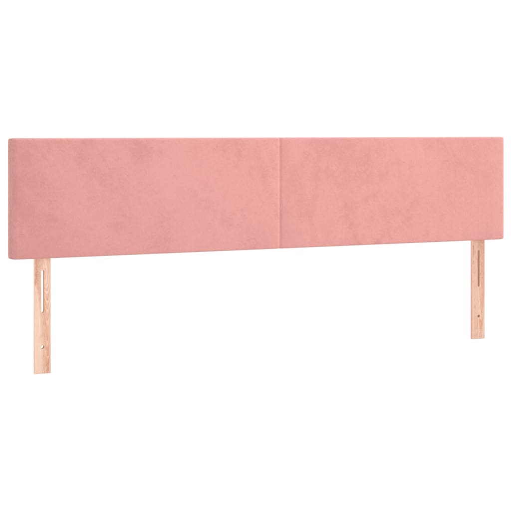 sengegavle 200x5x78/88 cm fløjl lyserød