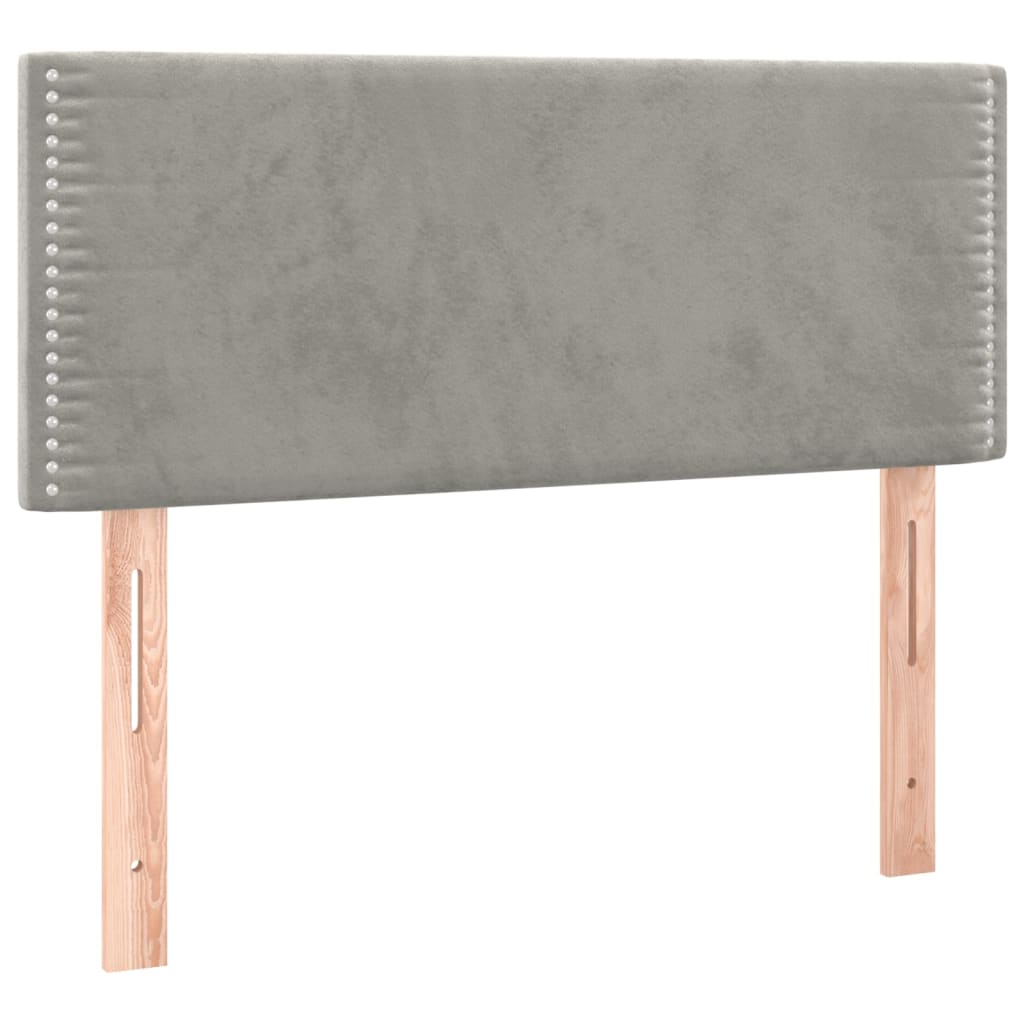 sengegavl 80x5x78/88 cm fløjl lysegrå