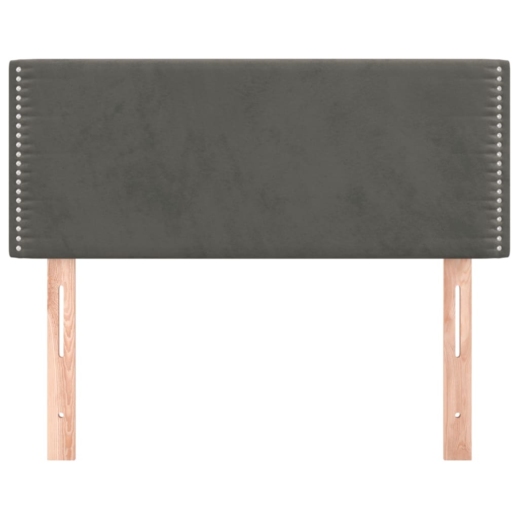 sengegavl 80x5x78/88 cm fløjl mørkegrå