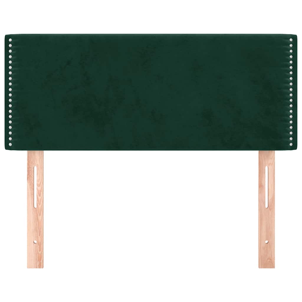 sengegavl 80x5x78/88 cm fløjl mørkegrøn