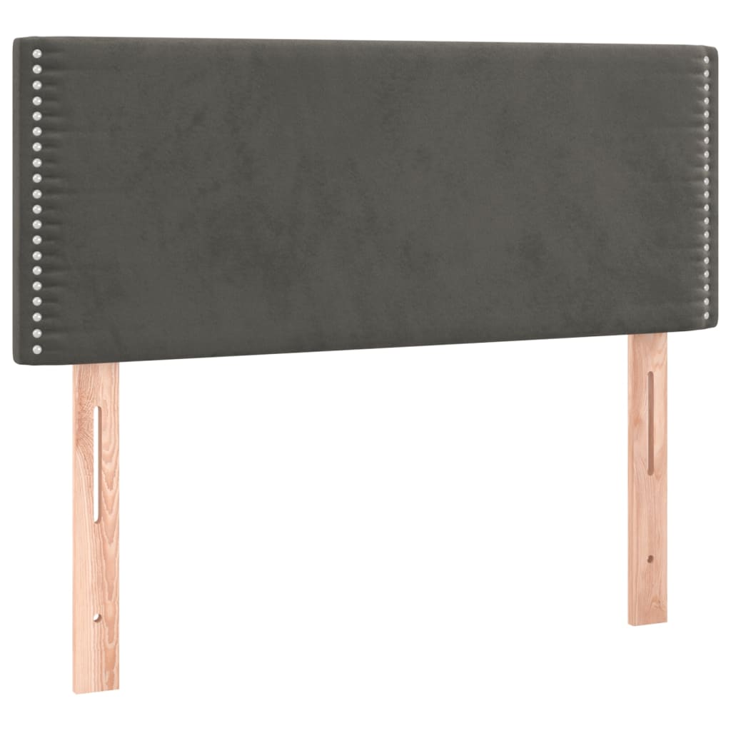 sengegavl 90x5x78/88 cm fløjl mørkegrå