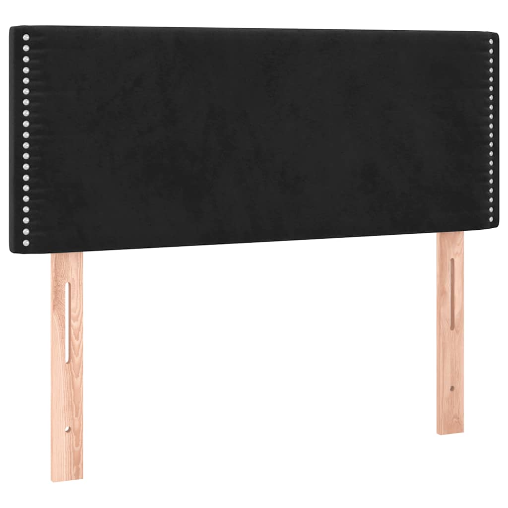 sengegavl 90x5x78/88 cm fløjl sort