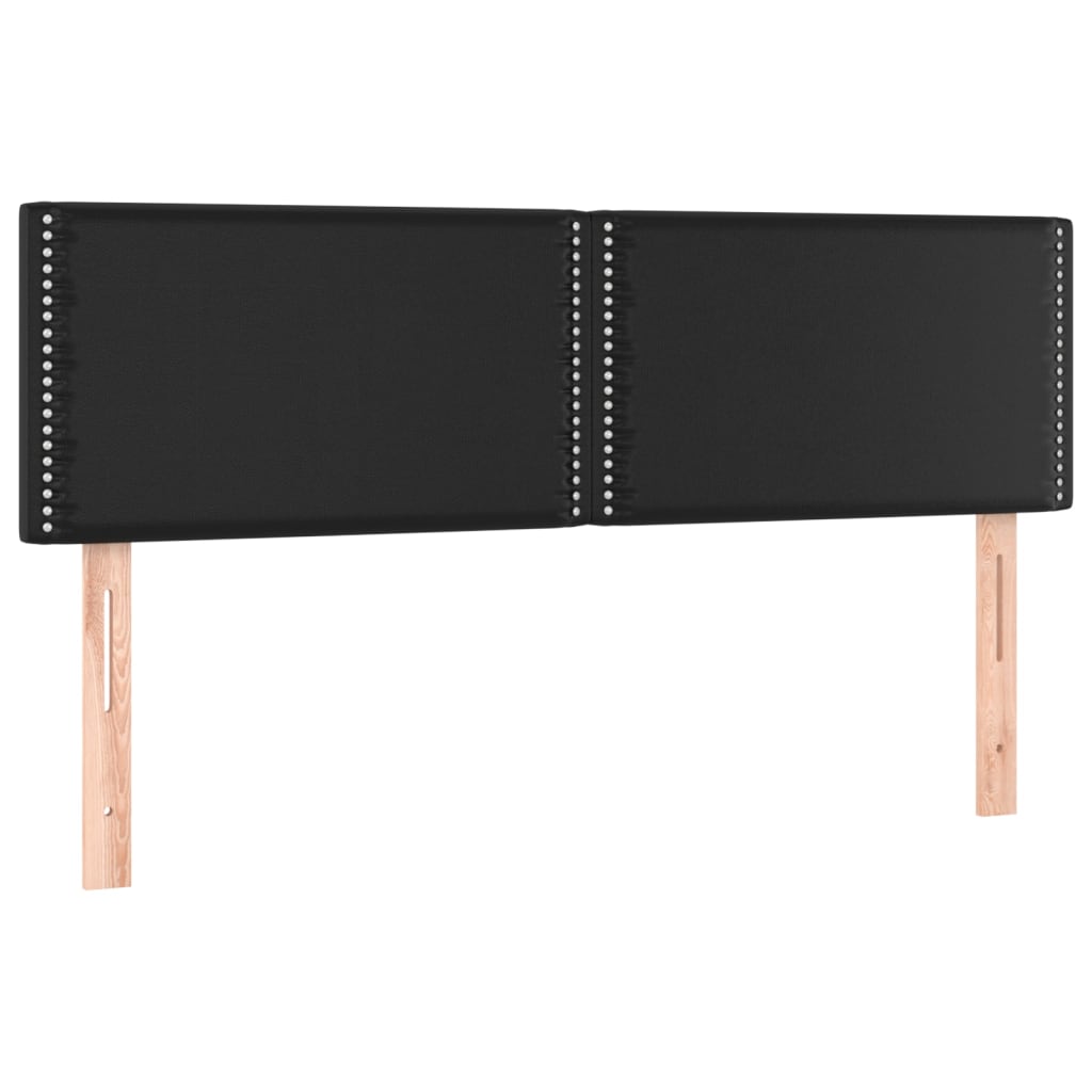 sengegavle 144x5x78/88 cm kunstlæder sort