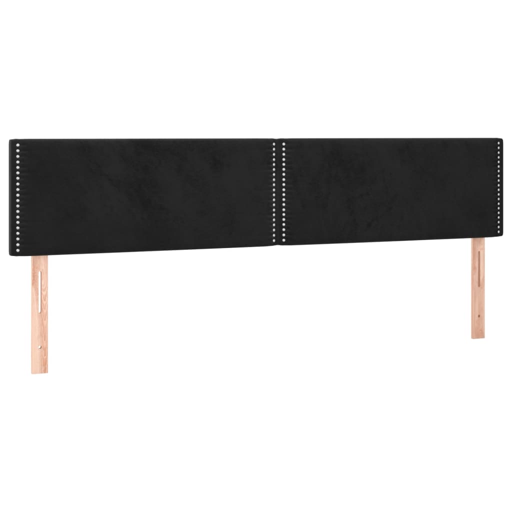 sengegavle 160x5x78/88 cm fløjl sort