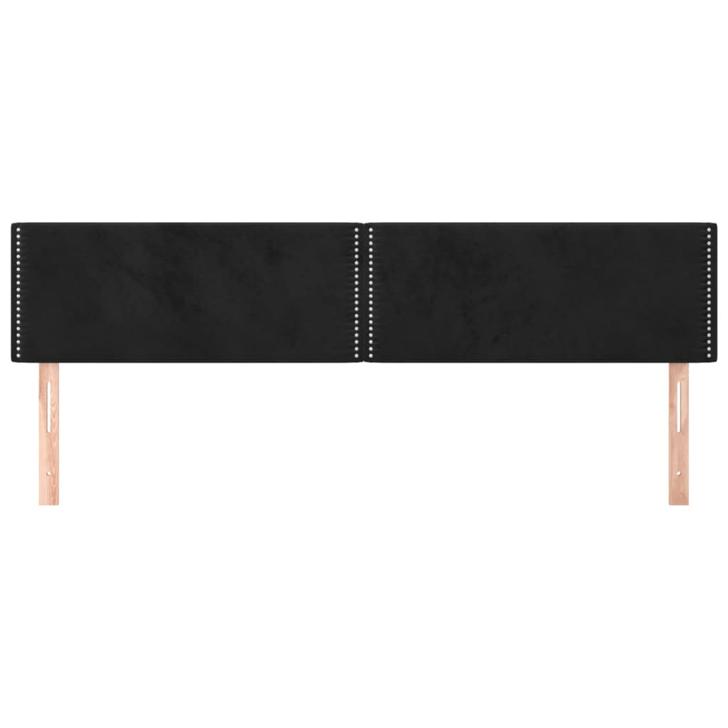 sengegavle 160x5x78/88 cm fløjl sort