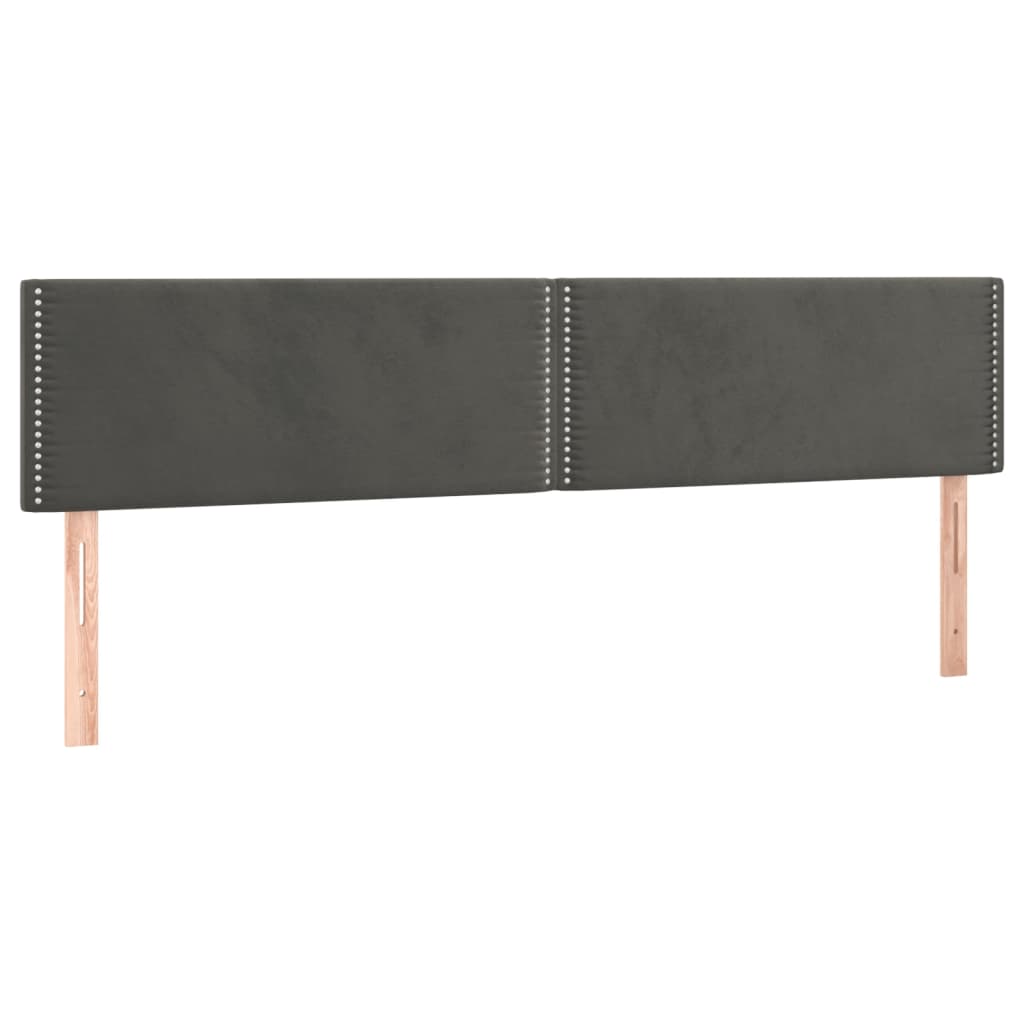 sengegavle 180x5x78/88 cm fløjl mørkegrå