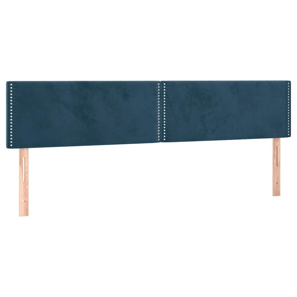sengegavle 180x5x78/88 cm fløjl mørkeblå