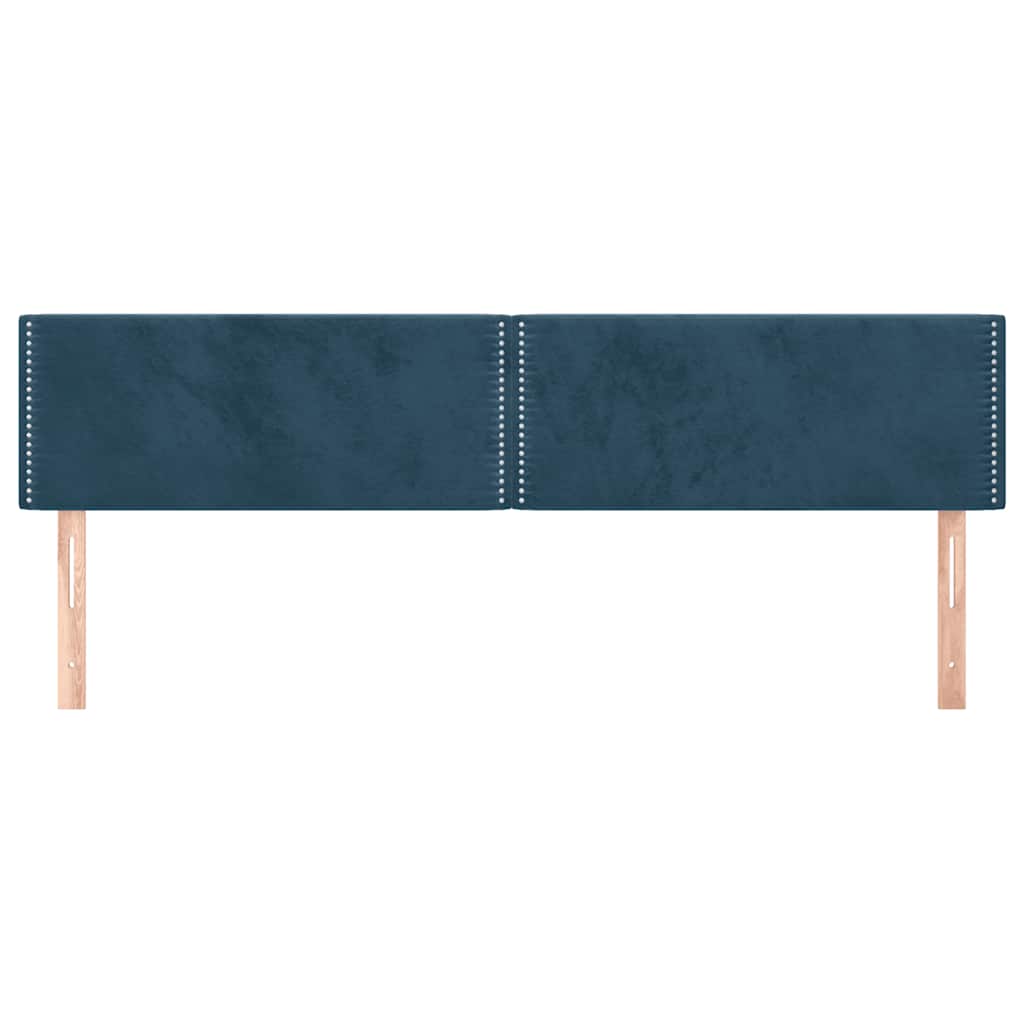 sengegavle 180x5x78/88 cm fløjl mørkeblå