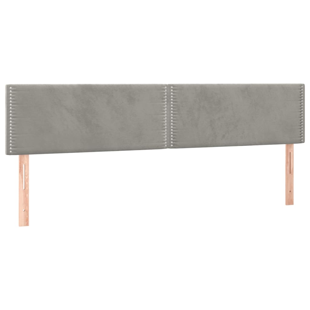 sengegavle 200x5x78/88 cm fløjl lysegrå