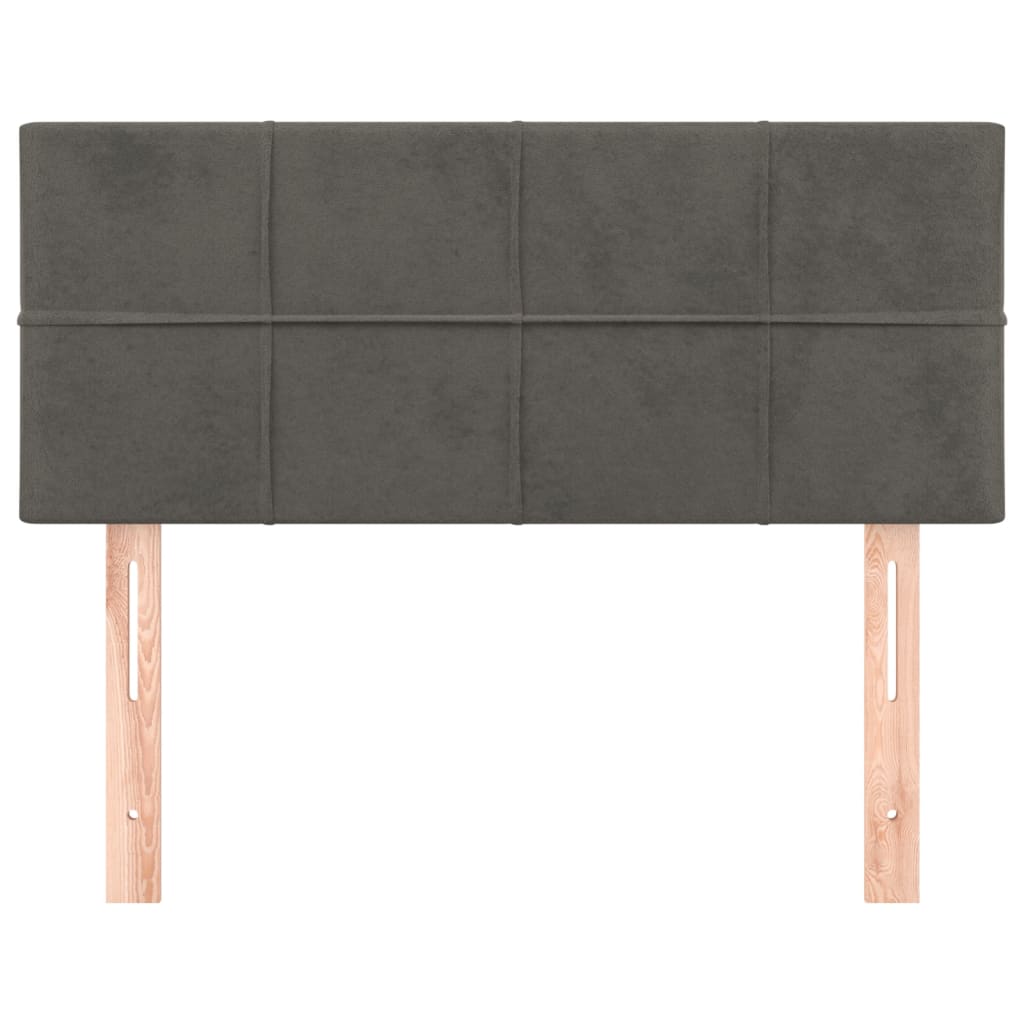 sengegavl 80x5x78/88 cm fløjl mørkegrå
