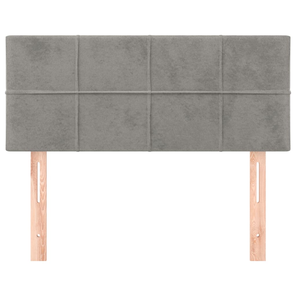 sengegavl 90x5x78/88 cm fløjl lysegrå
