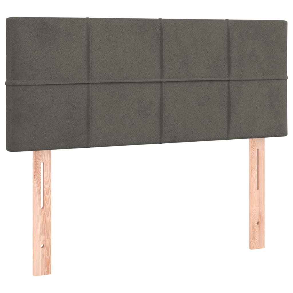 sengegavl 90x5x78/88 cm fløjl mørkegrå