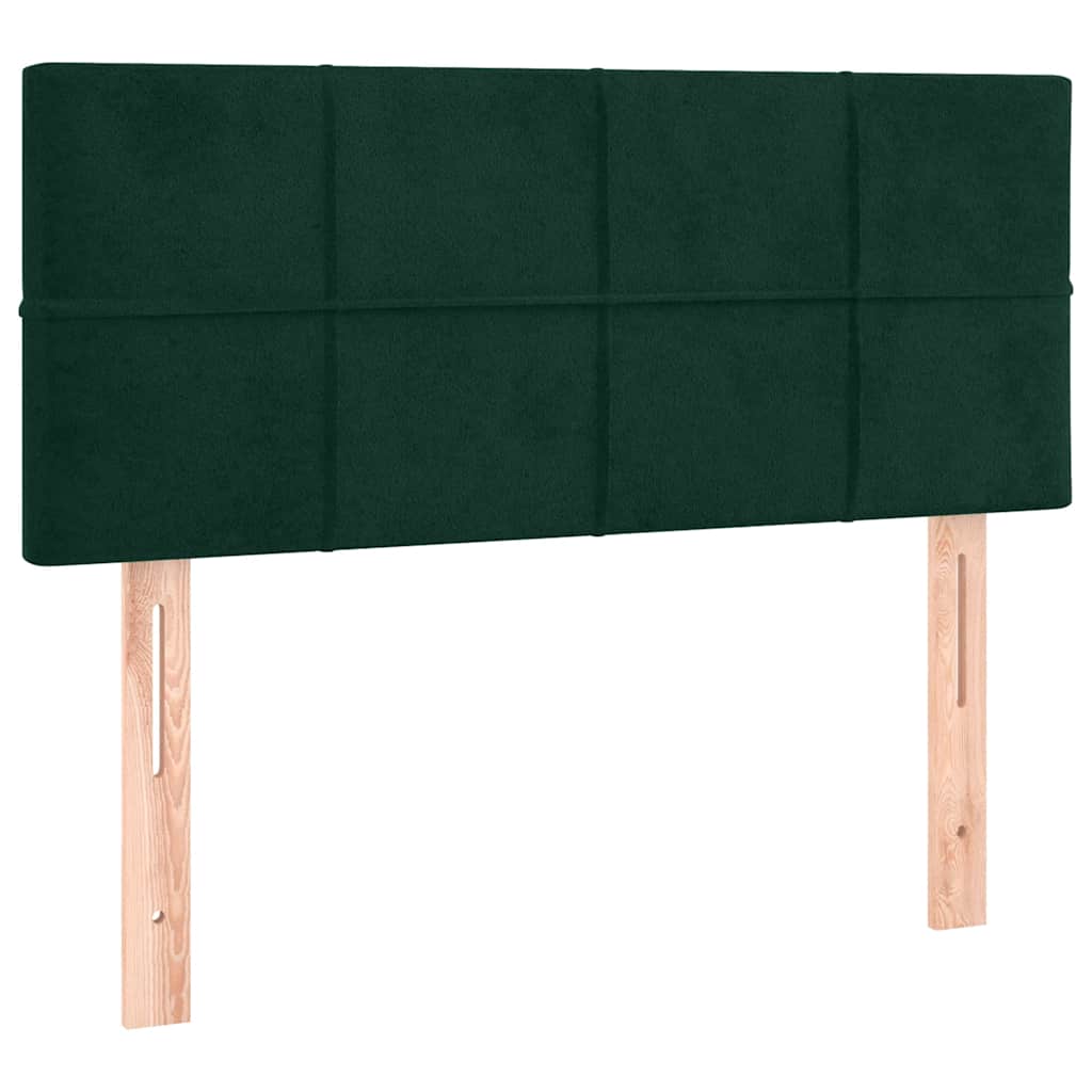 sengegavl 90x5x78/88 cm fløjl mørkegrøn