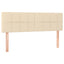 sengegavle 144x5x78/88 cm stof cremefarvet