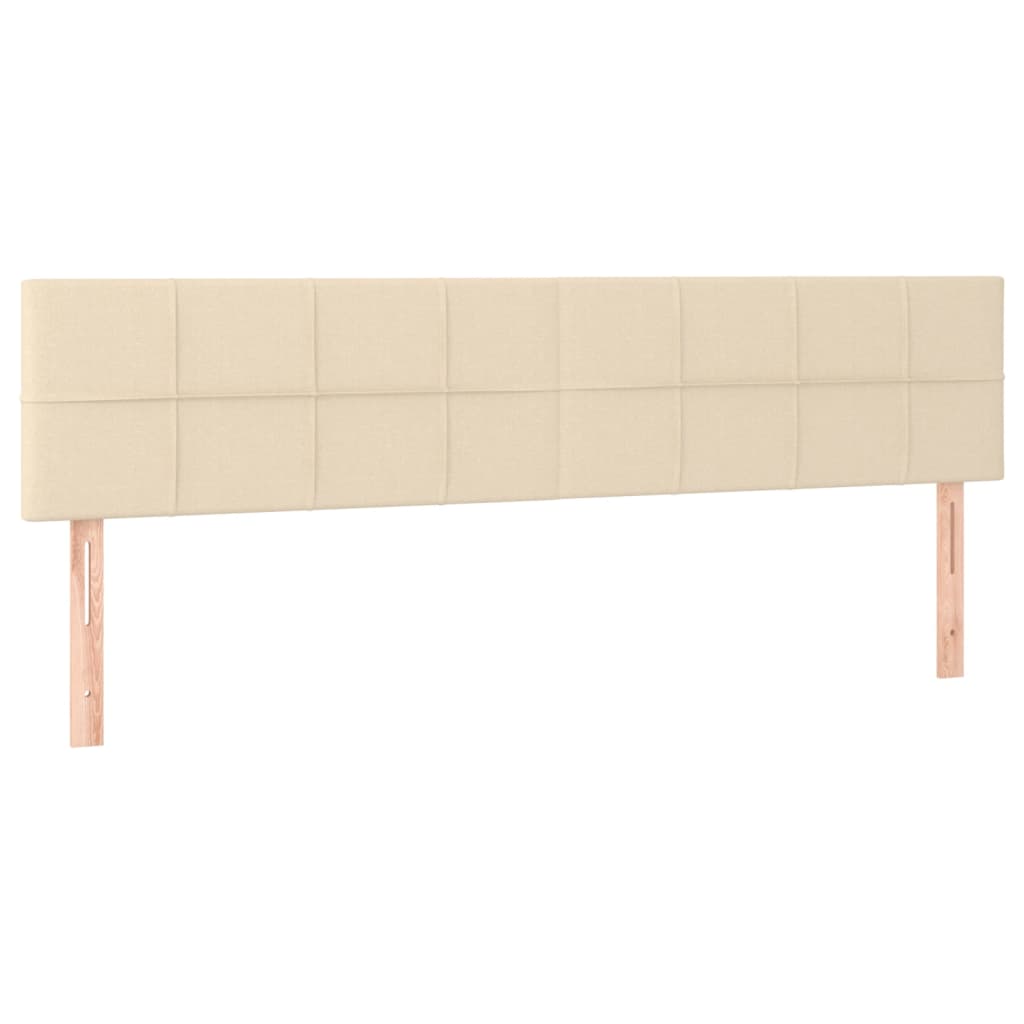 sengegavle 180x5x78/88 cm stof cremefarvet