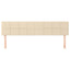 sengegavle 180x5x78/88 cm stof cremefarvet
