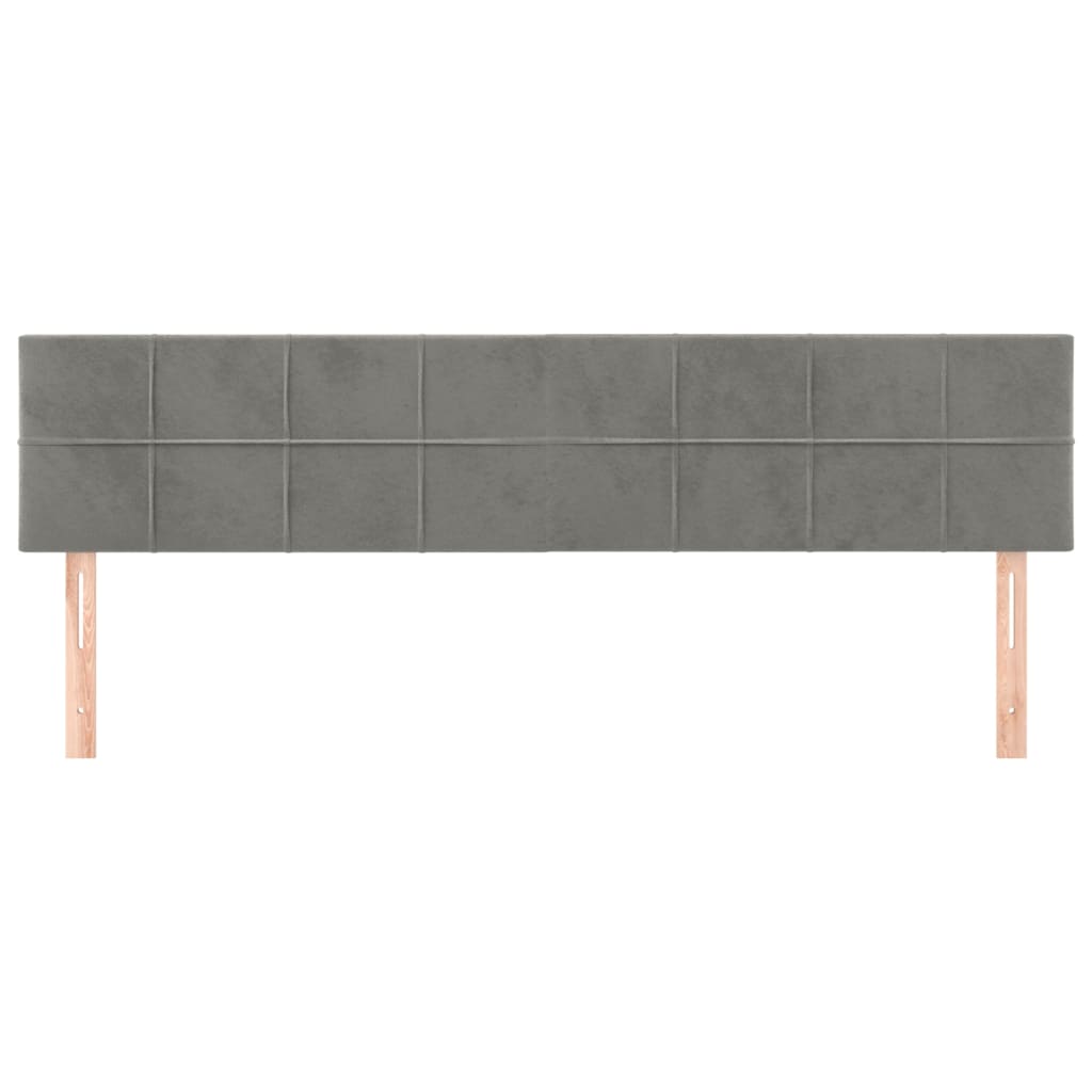 sengegavle 180x5x78/88 cm fløjl lysegrå