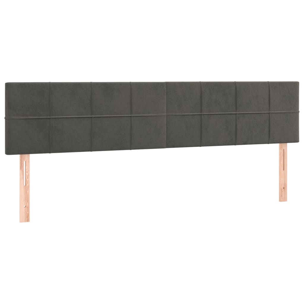 sengegavle 180x5x78/88 cm fløjl mørkegrå