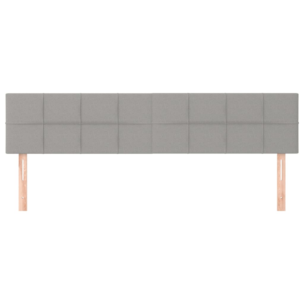 sengegavle 200x5x78/88 cm stof lysegrå