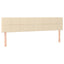 sengegavle 200x5x78/88 cm stof cremefarvet