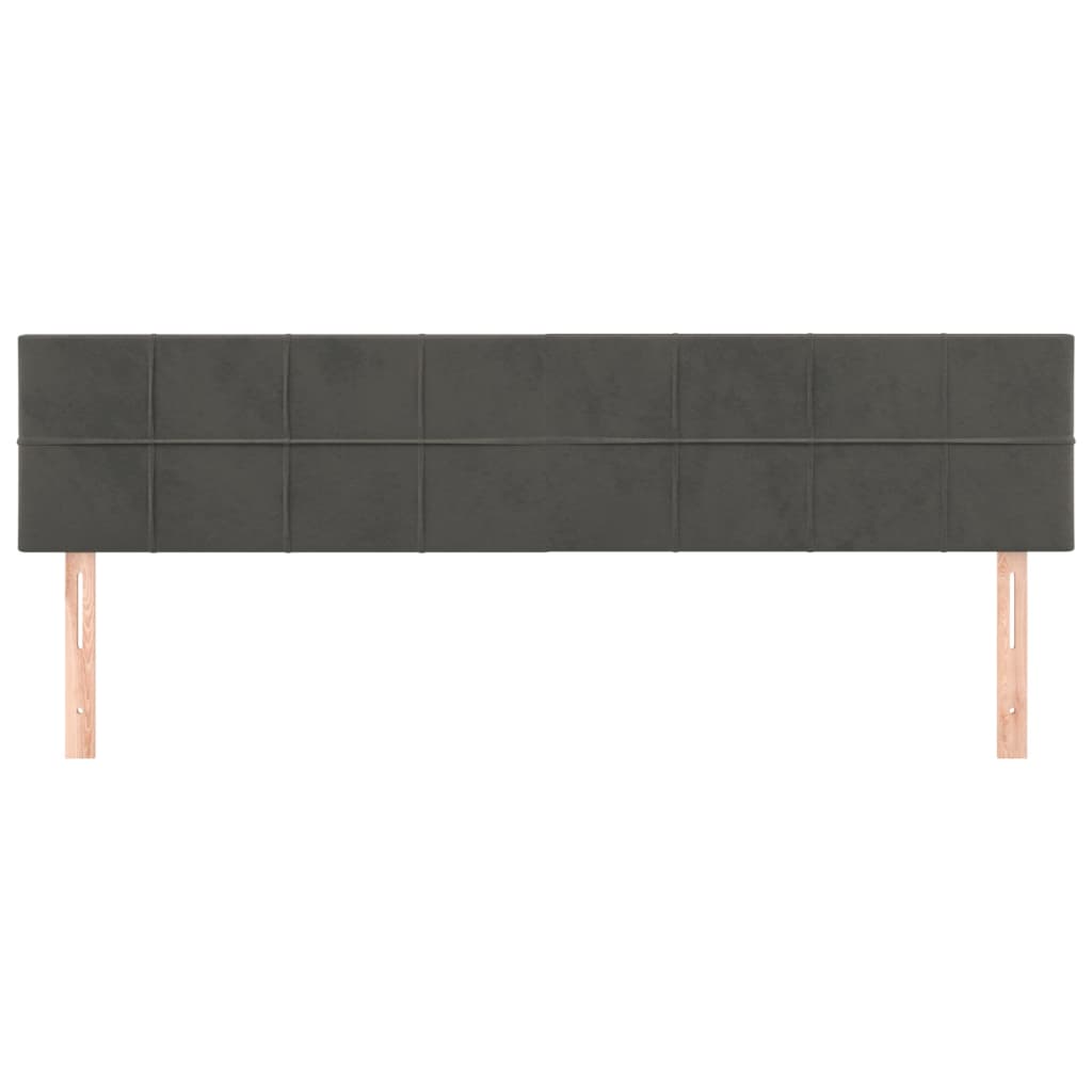 sengegavle 200x5x78/88 cm fløjl mørkegrå
