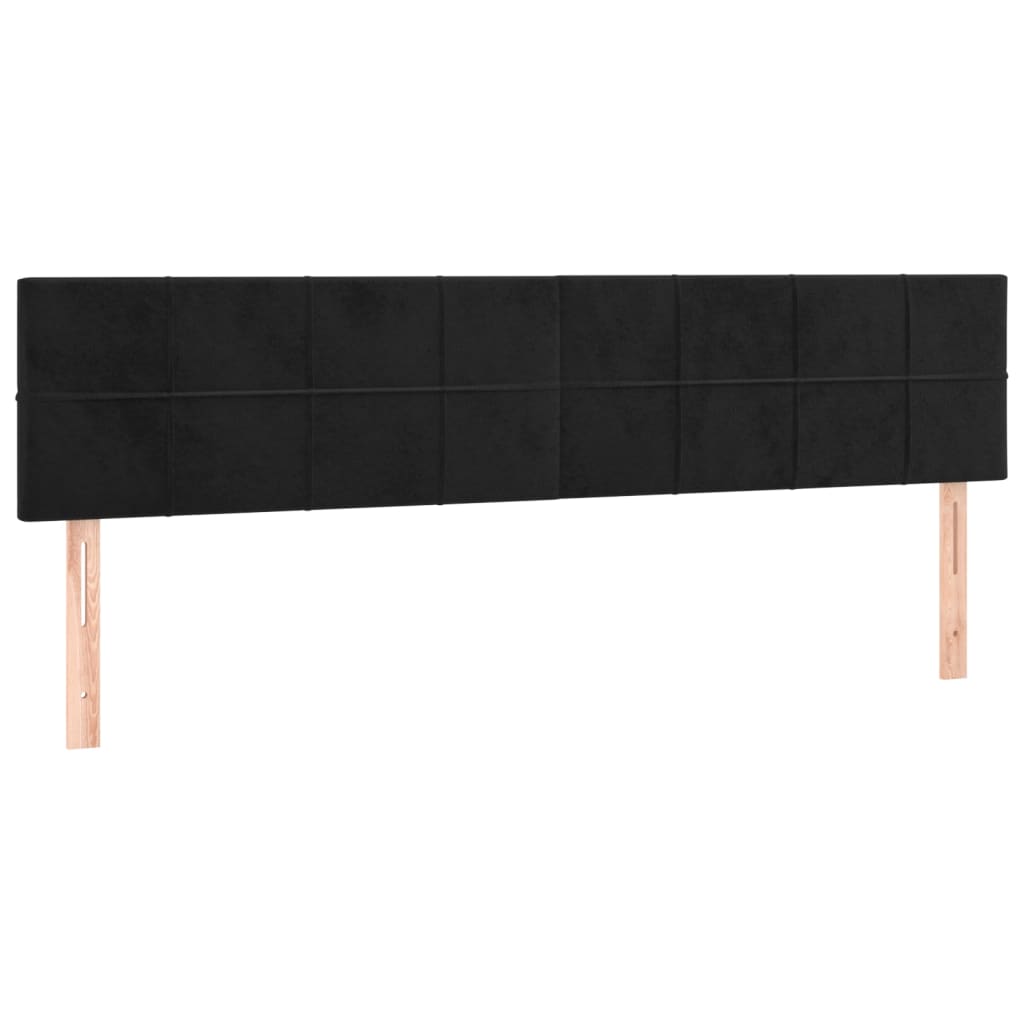 sengegavle 200x5x78/88 cm fløjl sort