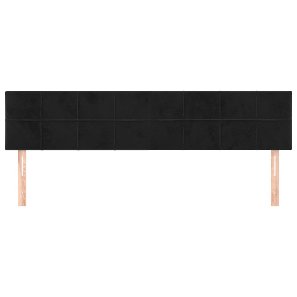 sengegavle 200x5x78/88 cm fløjl sort
