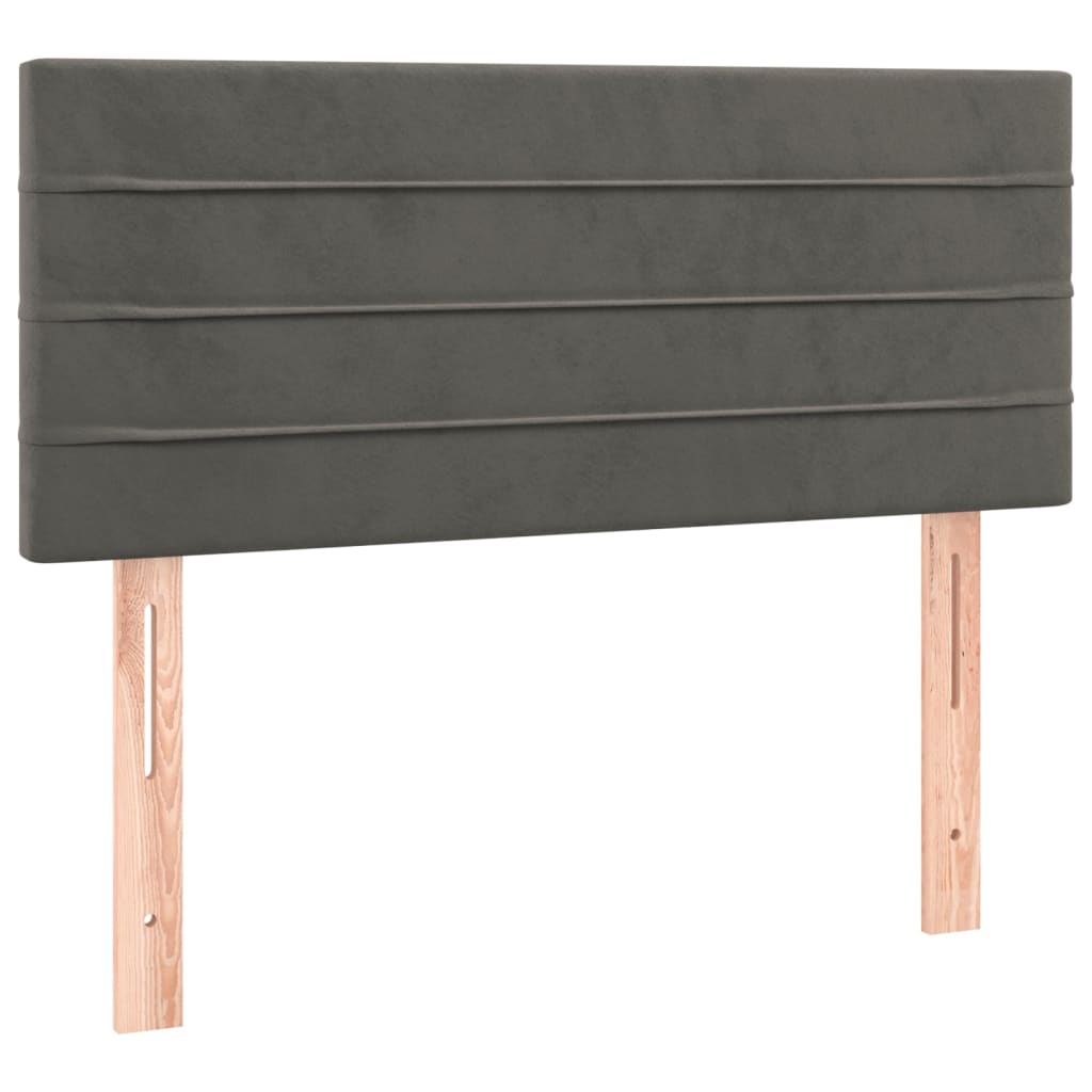 sengegavl 80x5x78/88 cm fløjl mørkegrå