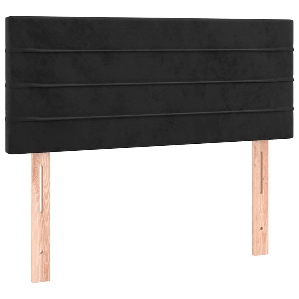 sengegavl 80x5x78/88 cm fløjl sort
