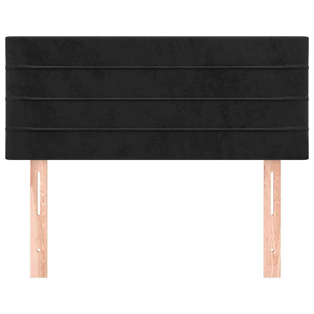 sengegavl 80x5x78/88 cm fløjl sort