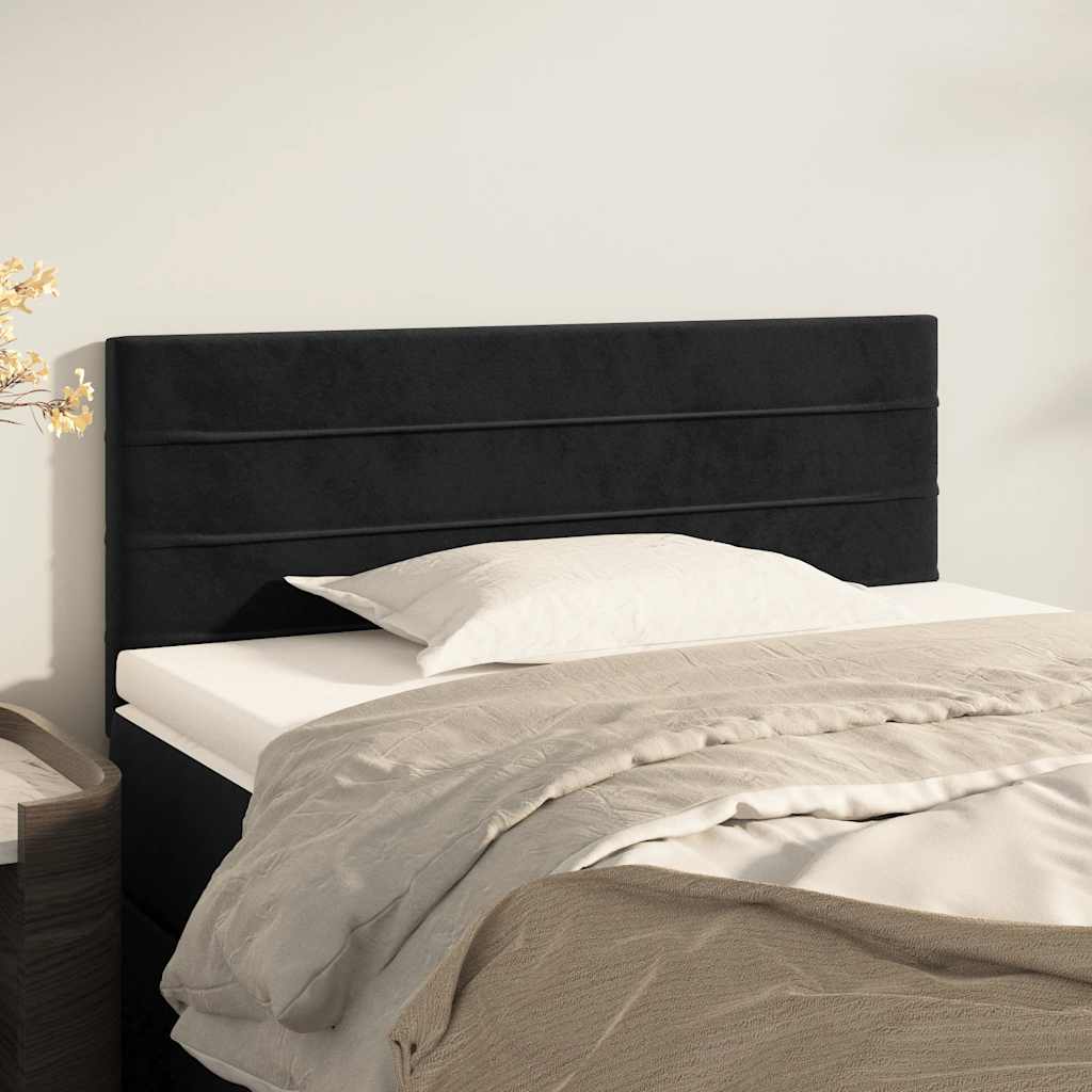 sengegavl 90x5x78/88 cm fløjl sort