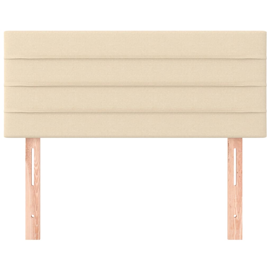 sengegavl 100x5x78/88 cm stof cremefarvet