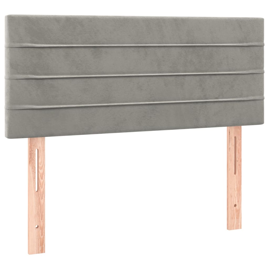 sengegavl 100x5x78/88 cm fløjl lysegrå
