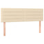 sengegavle 144x5x78/88 cm stof cremefarvet