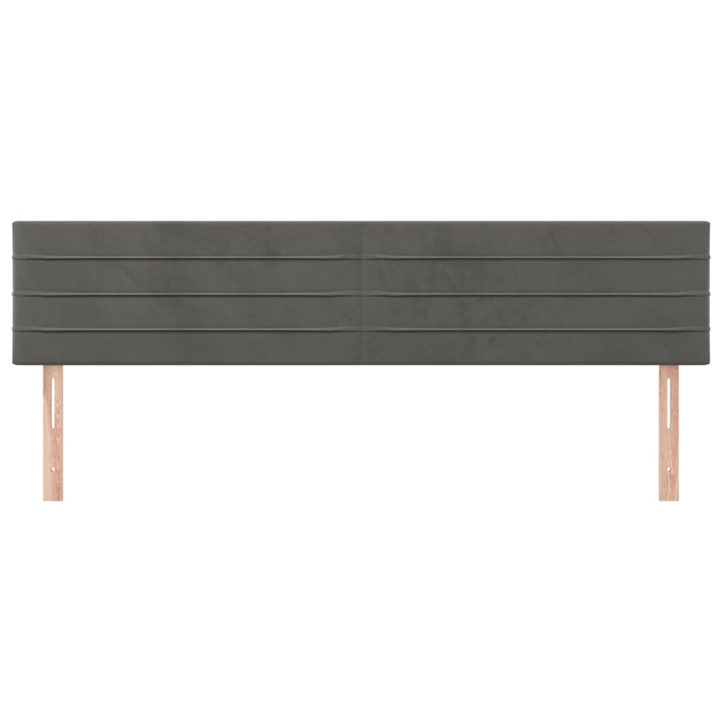 sengegavle 160x5x78/88 cm fløjl mørkegrå