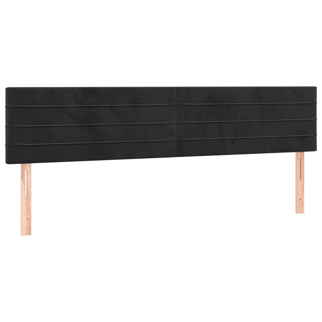 sengegavle 160x5x78/88 cm fløjl sort
