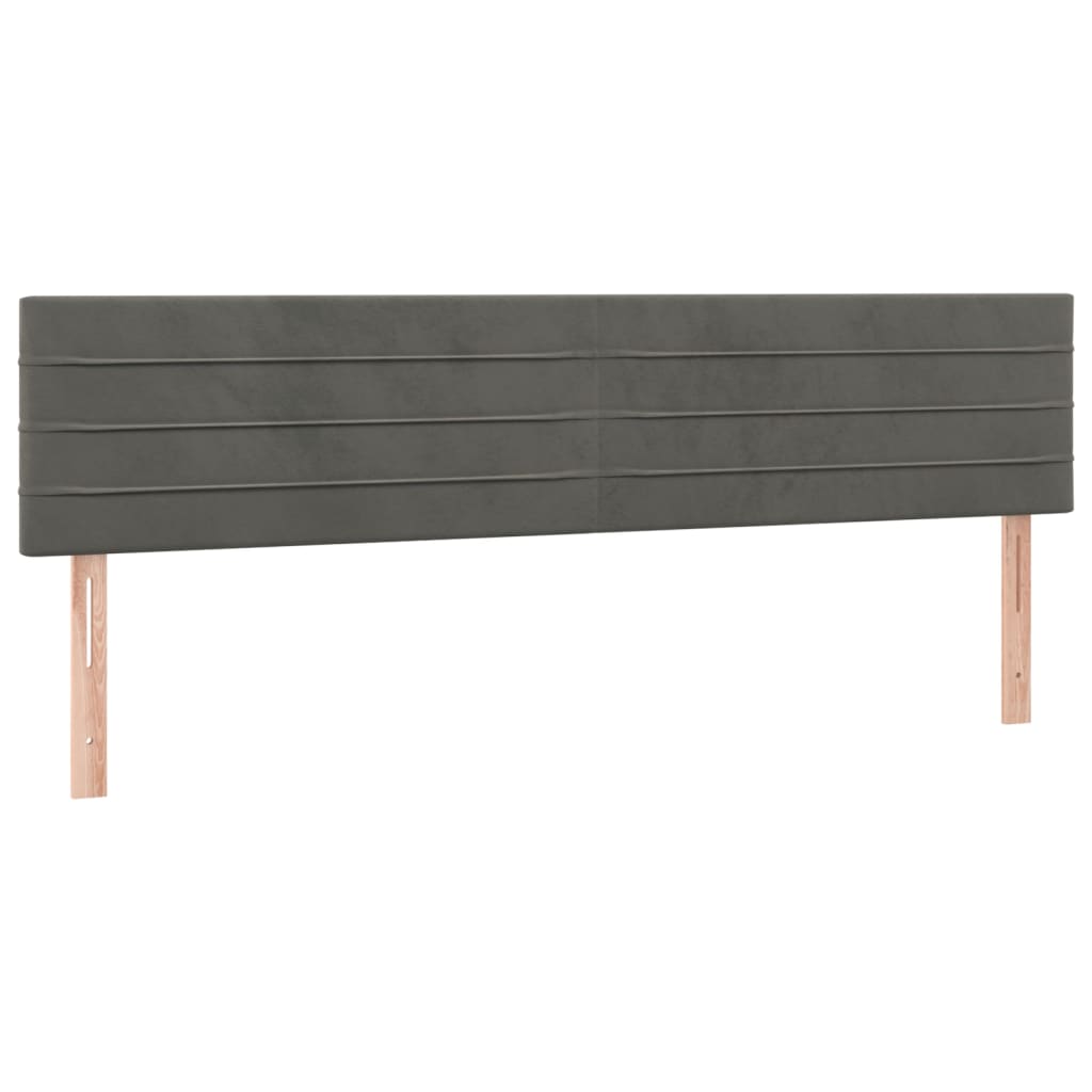 sengegavle 180x5x78/88 cm fløjl mørkegrå