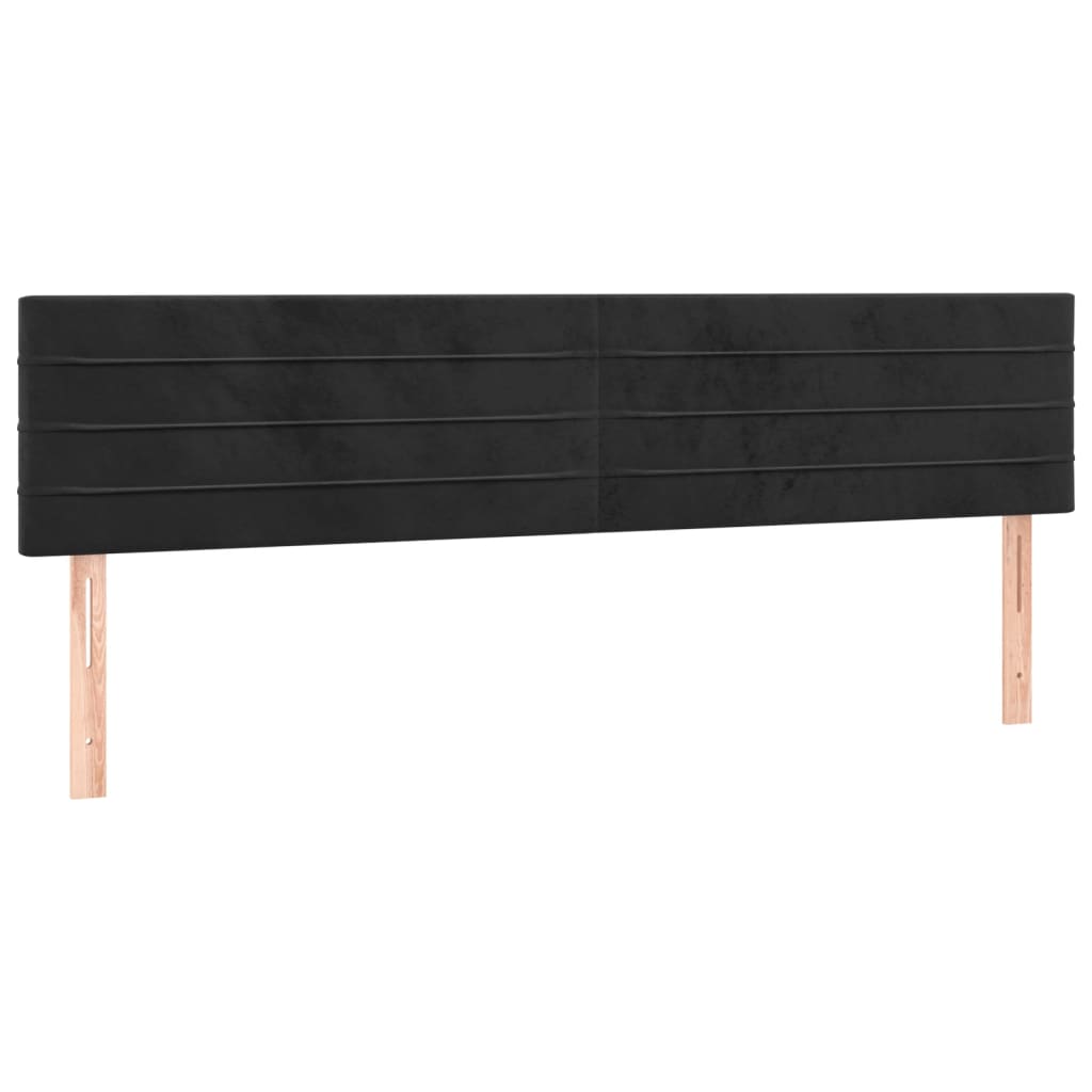 sengegavle 180x5x78/88 cm fløjl sort