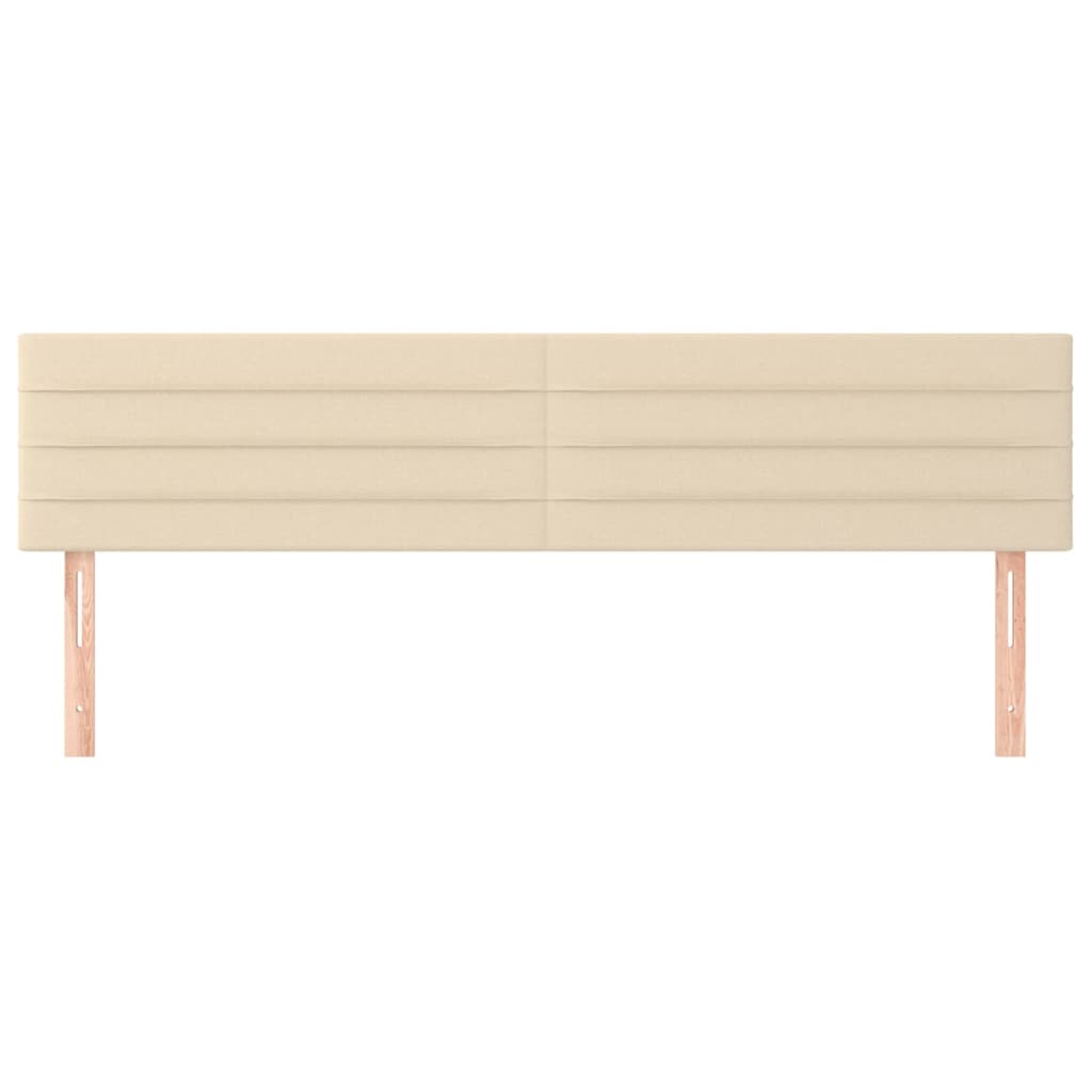 sengegavle 200x5x78/88 cm stof cremefarvet