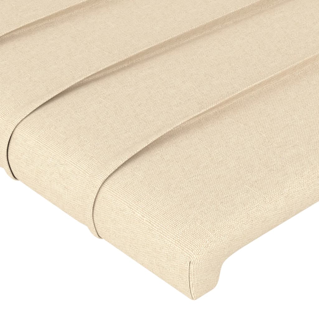 sengegavle 200x5x78/88 cm stof cremefarvet