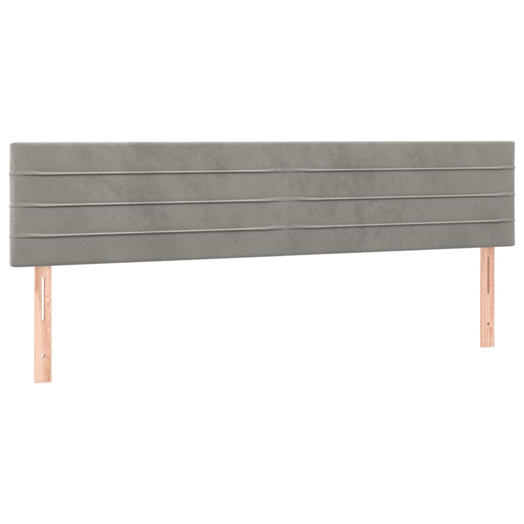 sengegavle 200x5x78/88 cm fløjl lysegrå