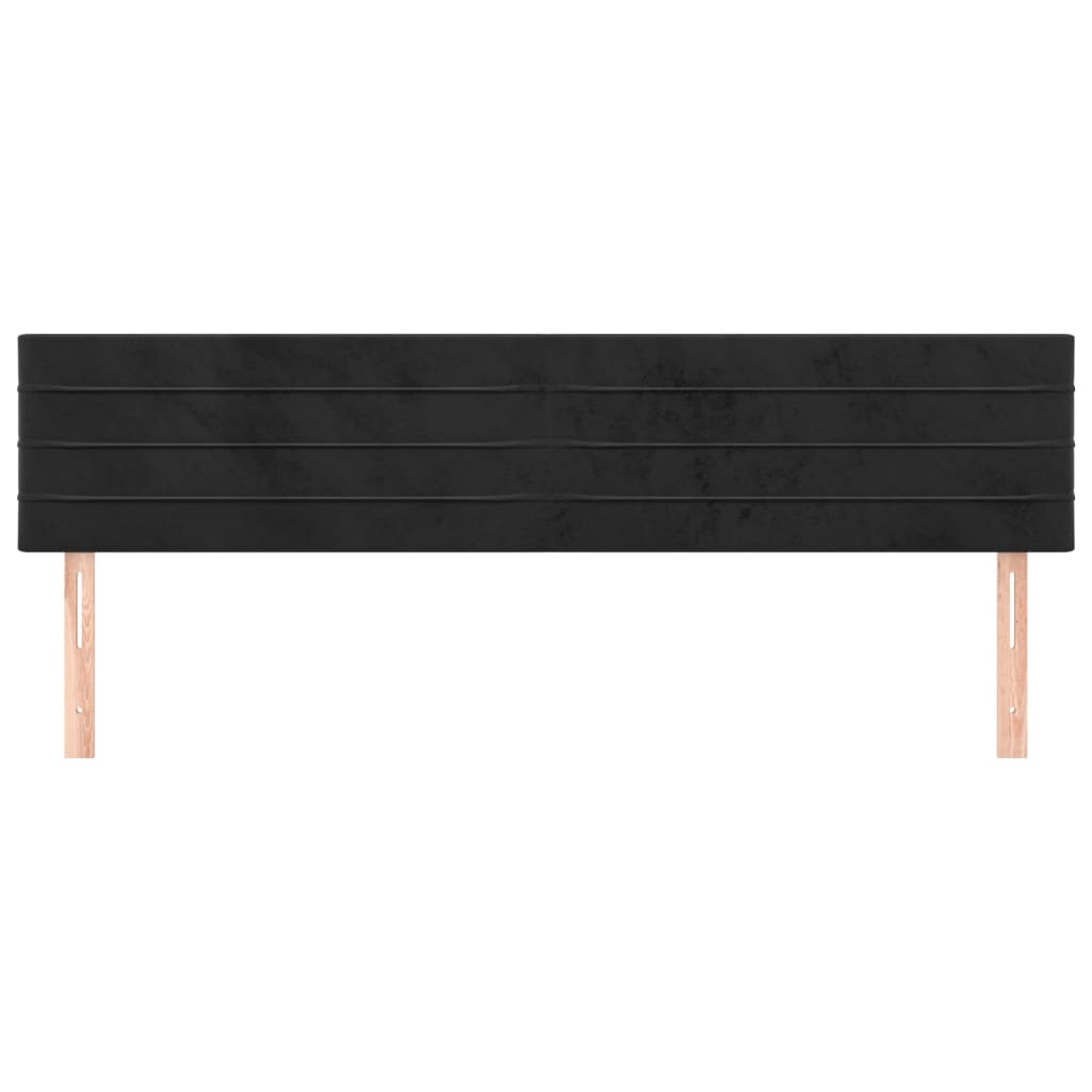 sengegavle 200x5x78/88 cm fløjl sort