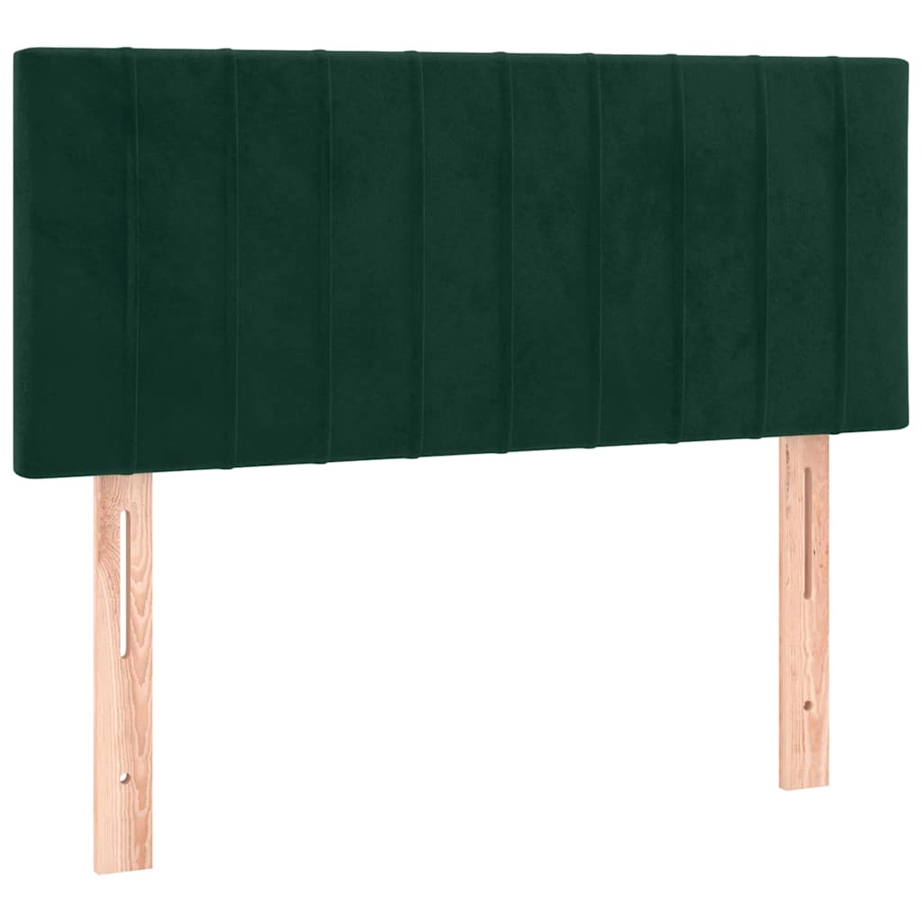 sengegavl 80x5x78/88 cm fløjl mørkegrøn