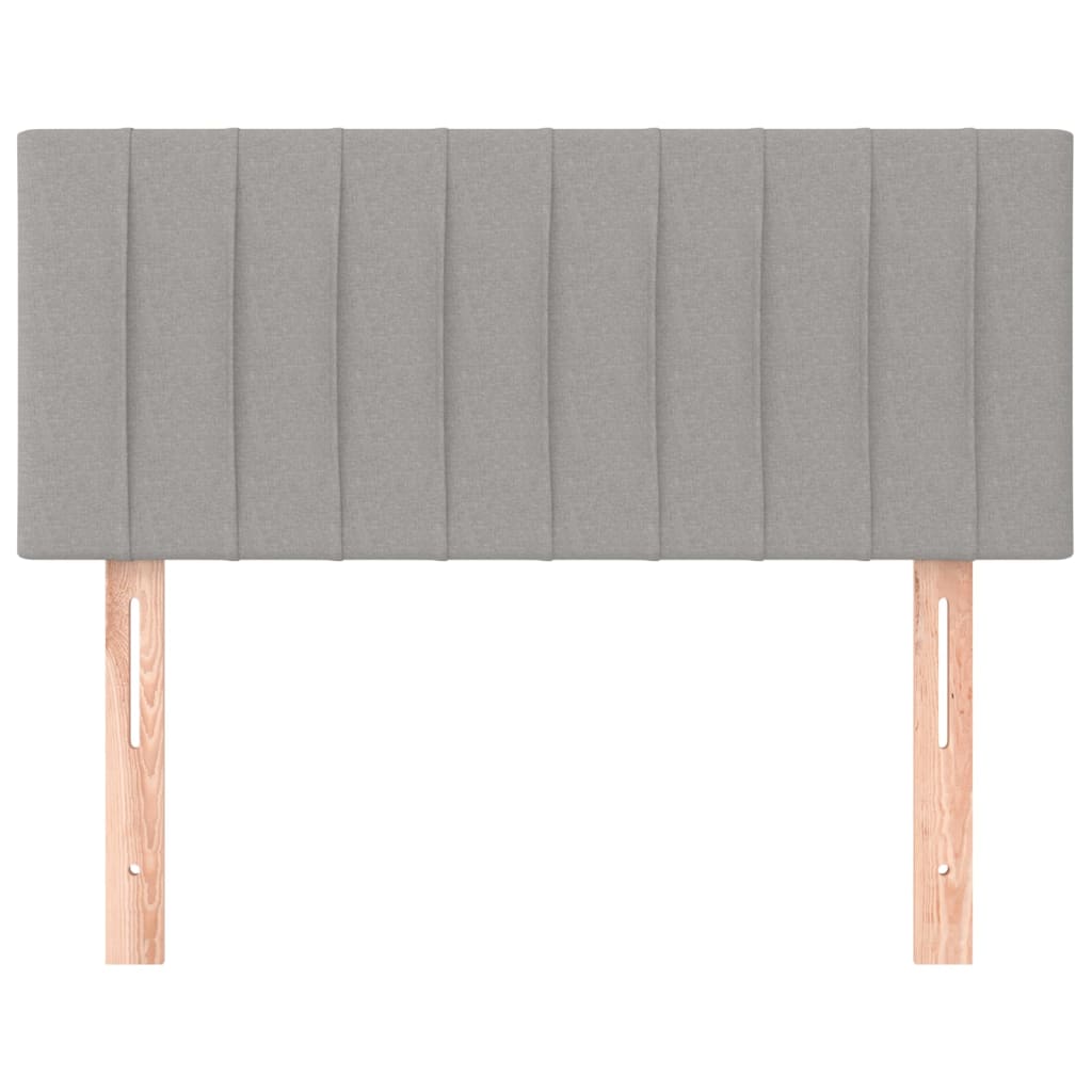 sengegavl 90x5x78/88 cm stof lysegrå